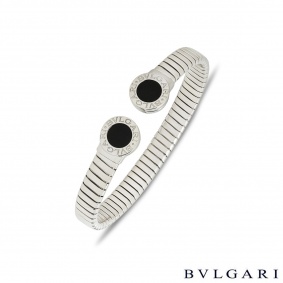 Bvlgari Bvlgari Steel & Onyx Cuff Bracelet